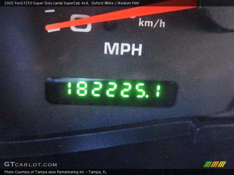 Oxford White / Medium Flint 2002 Ford F250 Super Duty Lariat SuperCab 4x4