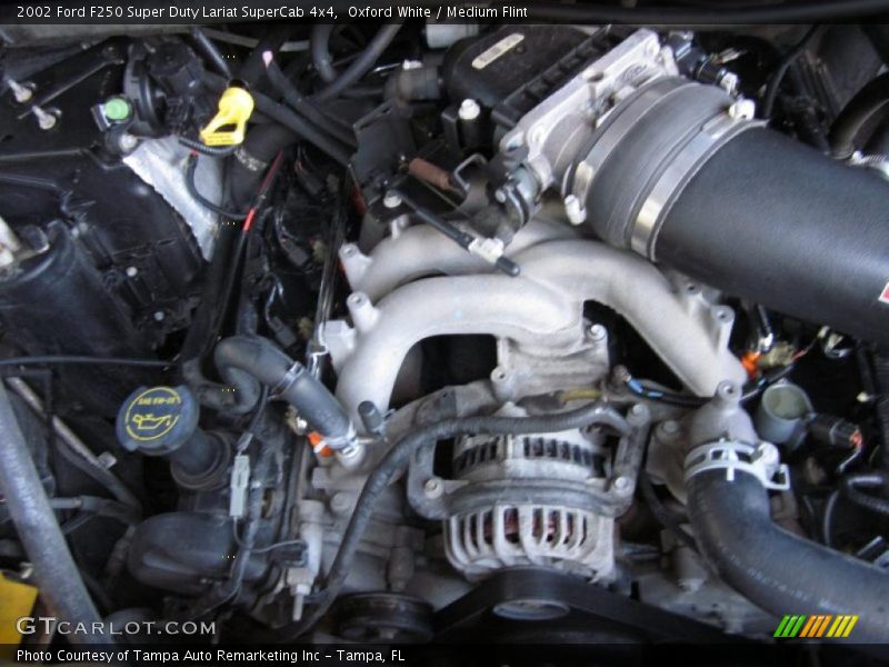 Oxford White / Medium Flint 2002 Ford F250 Super Duty Lariat SuperCab 4x4