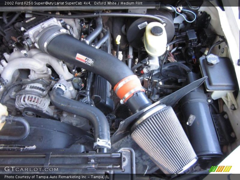 Oxford White / Medium Flint 2002 Ford F250 Super Duty Lariat SuperCab 4x4