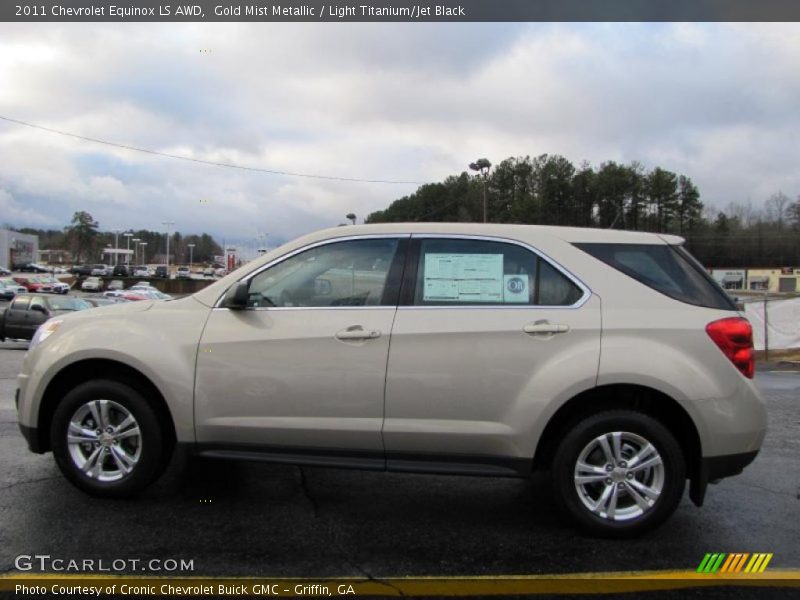 Gold Mist Metallic / Light Titanium/Jet Black 2011 Chevrolet Equinox LS AWD