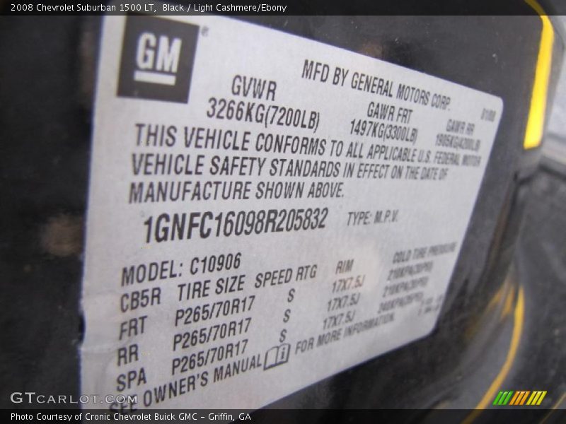 Black / Light Cashmere/Ebony 2008 Chevrolet Suburban 1500 LT