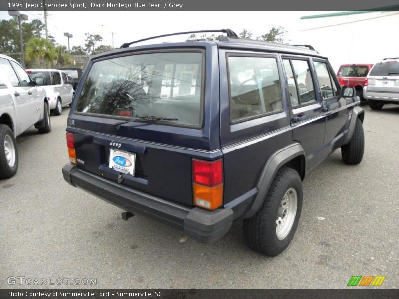 Dark Montego Blue Pearl / Grey 1995 Jeep Cherokee Sport