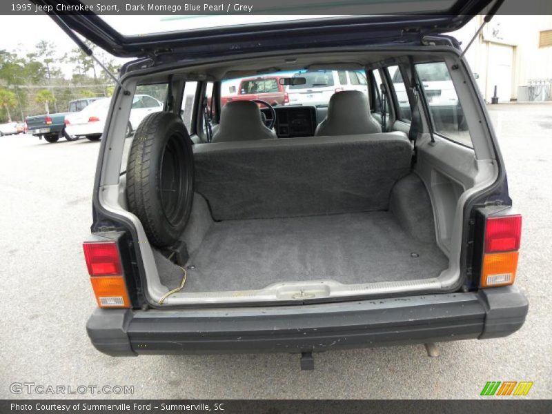 Dark Montego Blue Pearl / Grey 1995 Jeep Cherokee Sport