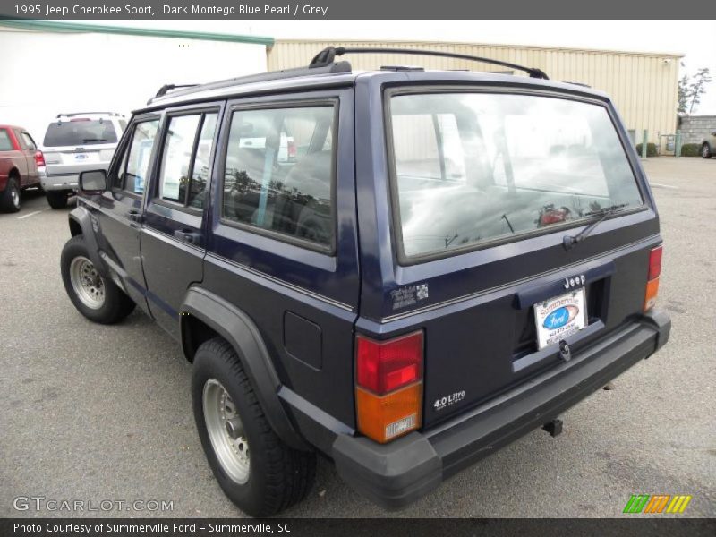 Dark Montego Blue Pearl / Grey 1995 Jeep Cherokee Sport