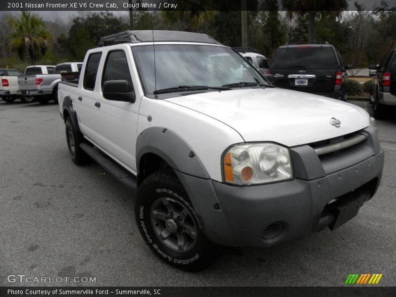 Cloud White / Gray 2001 Nissan Frontier XE V6 Crew Cab