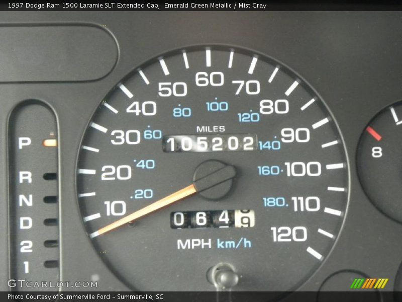 Emerald Green Metallic / Mist Gray 1997 Dodge Ram 1500 Laramie SLT Extended Cab