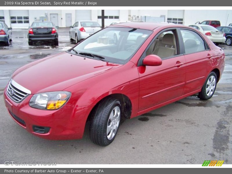 Spicy Red Metallic / Beige 2009 Kia Spectra EX Sedan