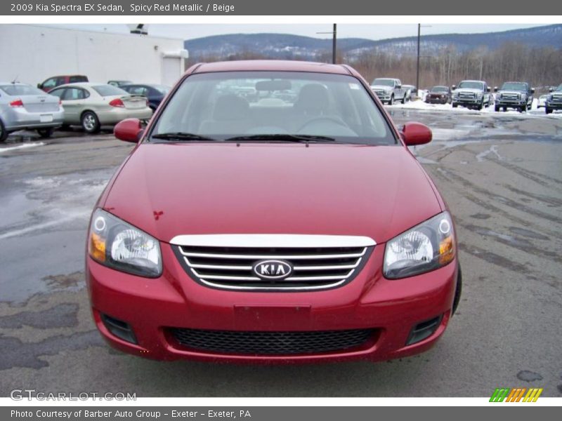 Spicy Red Metallic / Beige 2009 Kia Spectra EX Sedan