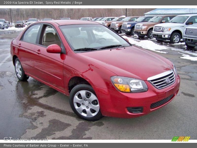 Spicy Red Metallic / Beige 2009 Kia Spectra EX Sedan