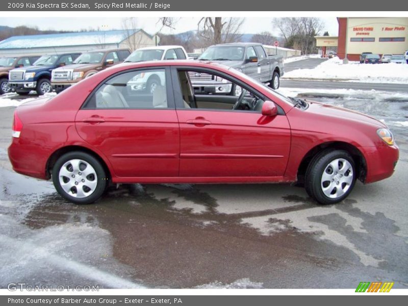 Spicy Red Metallic / Beige 2009 Kia Spectra EX Sedan
