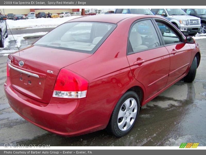 Spicy Red Metallic / Beige 2009 Kia Spectra EX Sedan