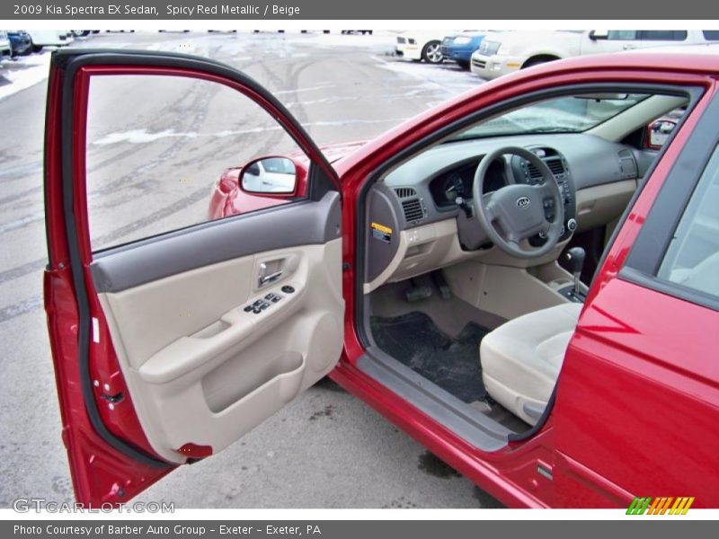 Spicy Red Metallic / Beige 2009 Kia Spectra EX Sedan