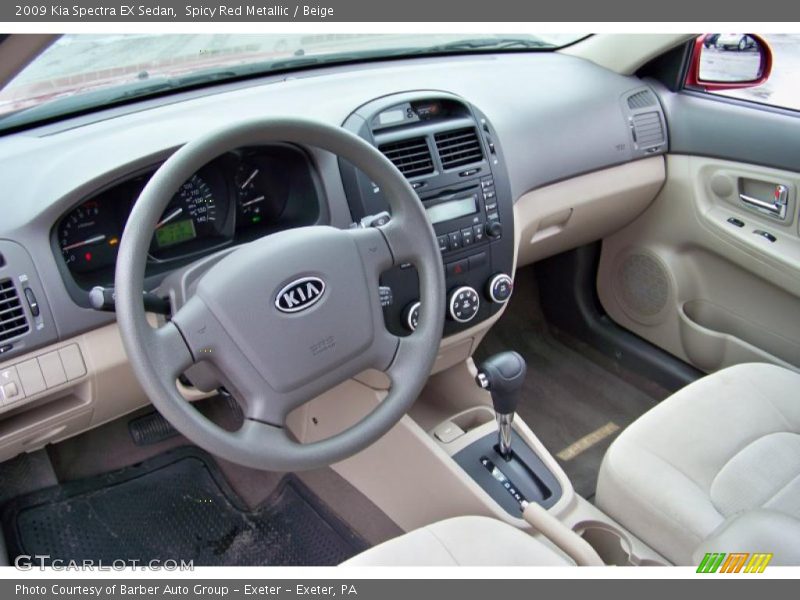 Spicy Red Metallic / Beige 2009 Kia Spectra EX Sedan