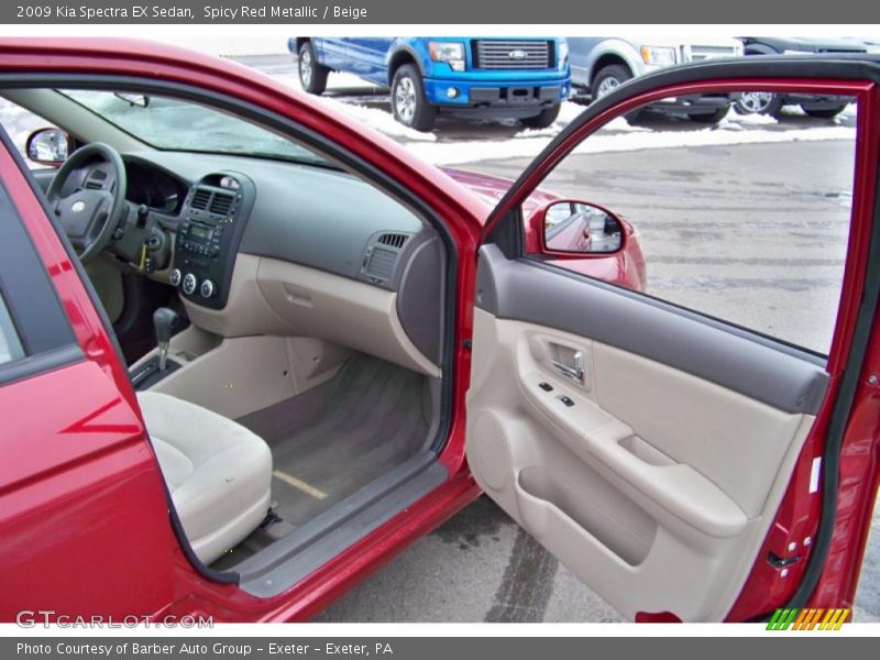 Spicy Red Metallic / Beige 2009 Kia Spectra EX Sedan