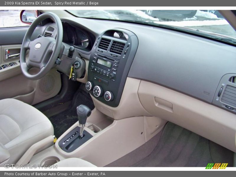 Spicy Red Metallic / Beige 2009 Kia Spectra EX Sedan
