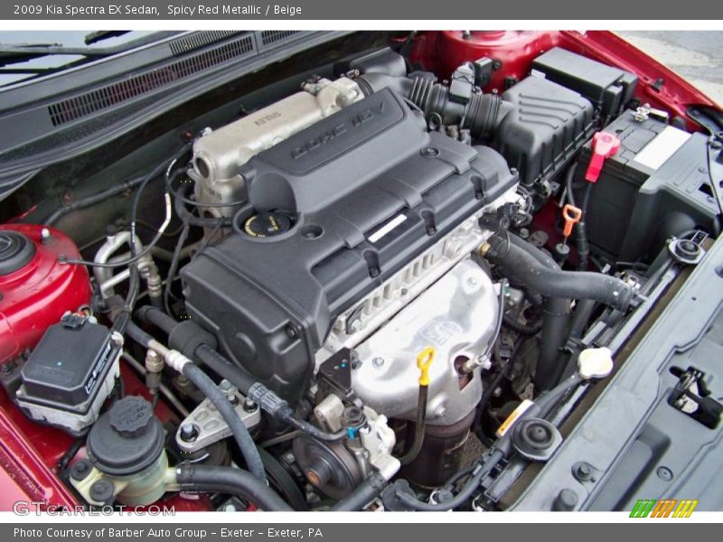 Spicy Red Metallic / Beige 2009 Kia Spectra EX Sedan