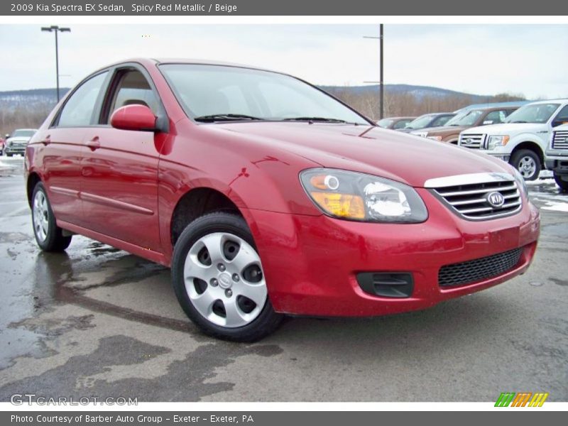 Spicy Red Metallic / Beige 2009 Kia Spectra EX Sedan