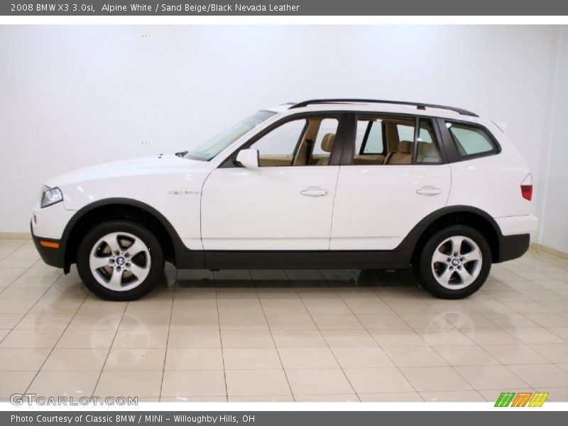 Alpine White / Sand Beige/Black Nevada Leather 2008 BMW X3 3.0si
