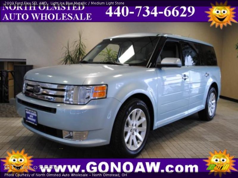 Light Ice Blue Metallic / Medium Light Stone 2009 Ford Flex SEL AWD