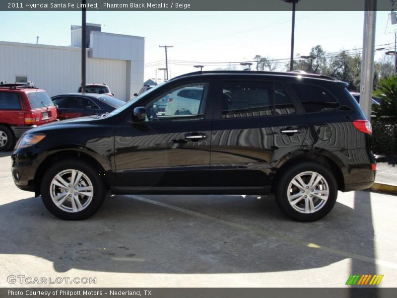 Phantom Black Metallic / Beige 2011 Hyundai Santa Fe Limited