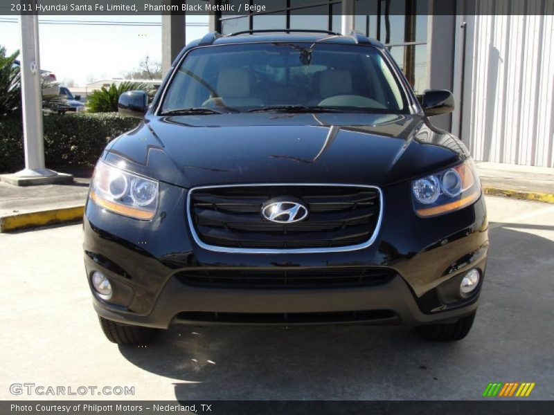 Phantom Black Metallic / Beige 2011 Hyundai Santa Fe Limited