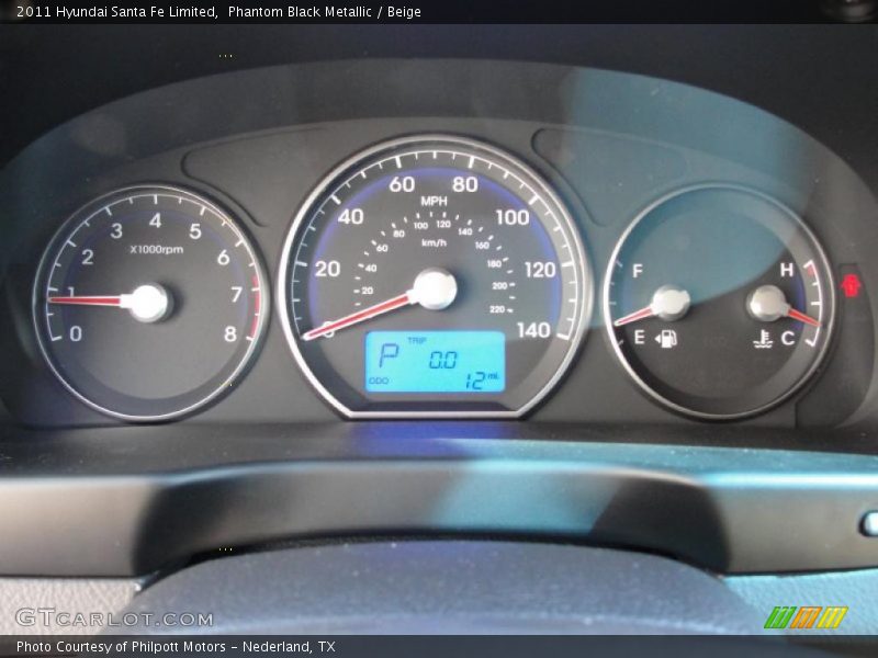 Phantom Black Metallic / Beige 2011 Hyundai Santa Fe Limited