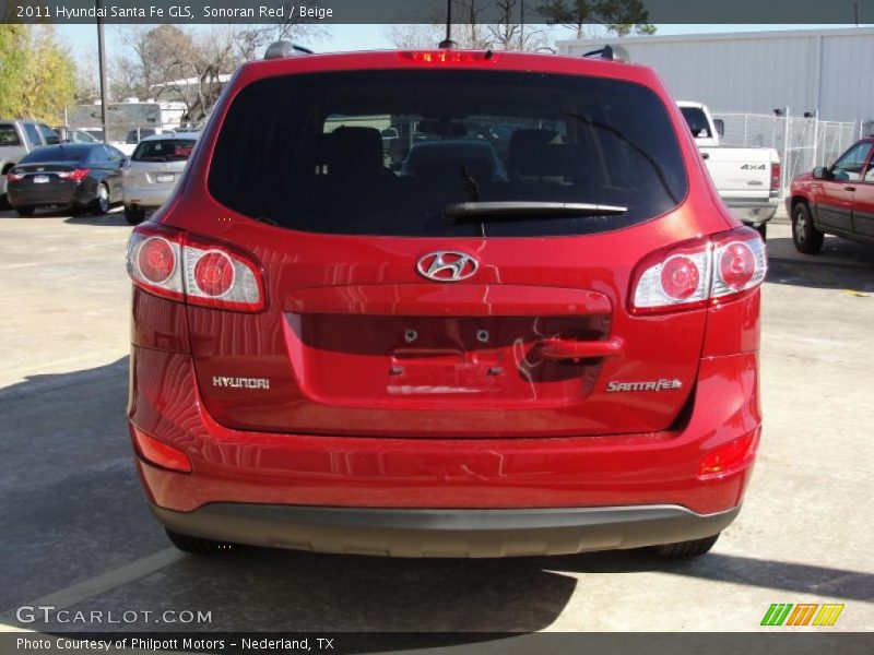 Sonoran Red / Beige 2011 Hyundai Santa Fe GLS