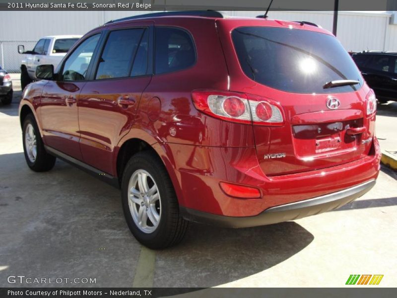 Sonoran Red / Beige 2011 Hyundai Santa Fe GLS