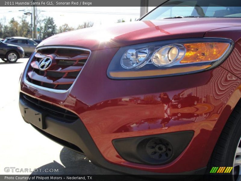 Sonoran Red / Beige 2011 Hyundai Santa Fe GLS