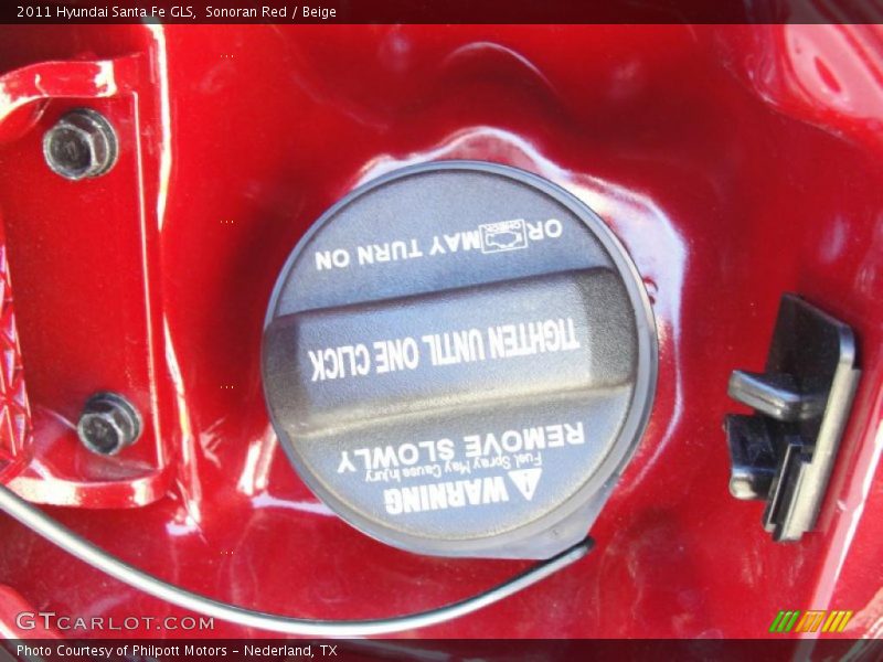 Sonoran Red / Beige 2011 Hyundai Santa Fe GLS