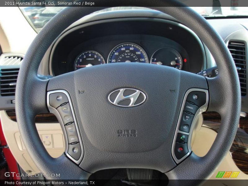 Sonoran Red / Beige 2011 Hyundai Santa Fe GLS