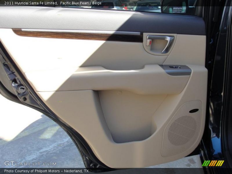 Pacific Blue Pearl / Beige 2011 Hyundai Santa Fe Limited