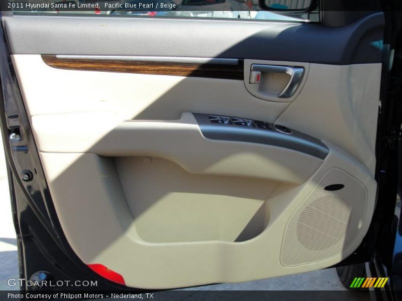 Pacific Blue Pearl / Beige 2011 Hyundai Santa Fe Limited
