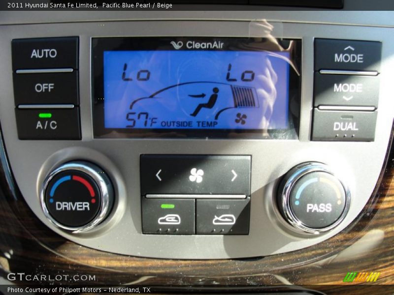 Pacific Blue Pearl / Beige 2011 Hyundai Santa Fe Limited