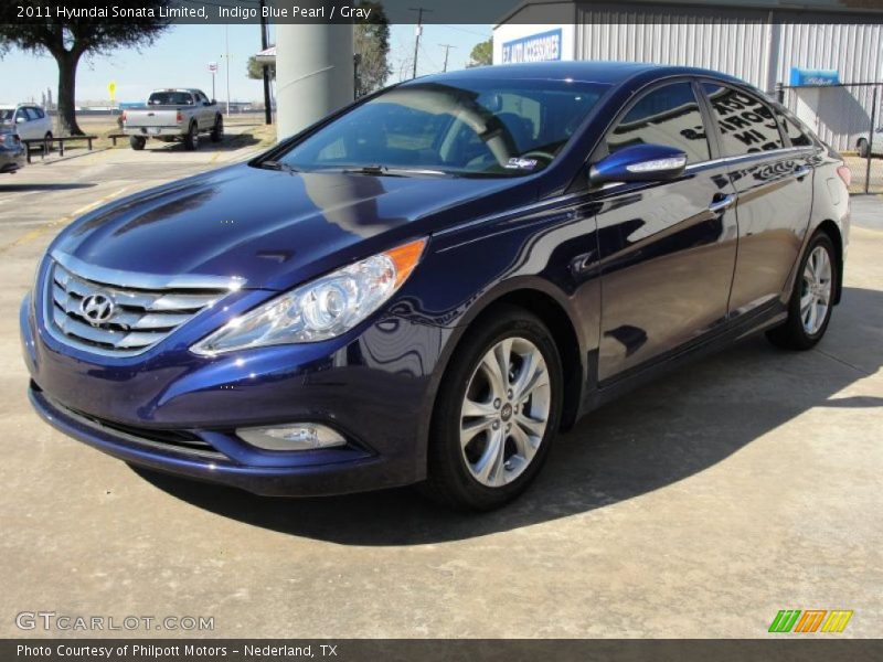 Indigo Blue Pearl / Gray 2011 Hyundai Sonata Limited