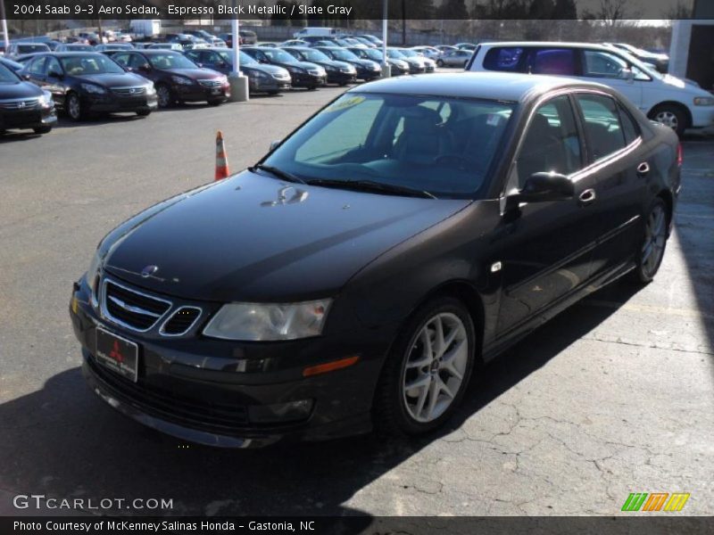 Espresso Black Metallic / Slate Gray 2004 Saab 9-3 Aero Sedan