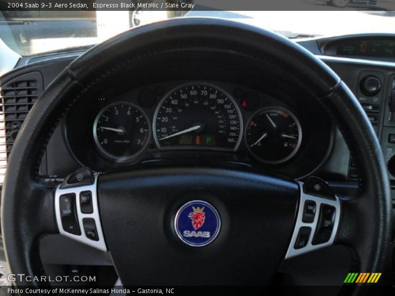 Espresso Black Metallic / Slate Gray 2004 Saab 9-3 Aero Sedan