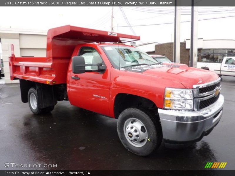 Victory Red / Dark Titanium 2011 Chevrolet Silverado 3500HD Regular Cab Chassis Dump Truck