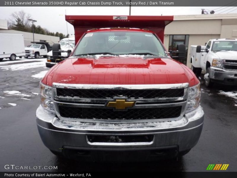 Victory Red / Dark Titanium 2011 Chevrolet Silverado 3500HD Regular Cab Chassis Dump Truck