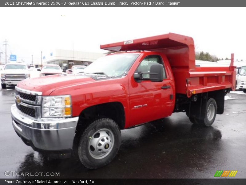 Victory Red / Dark Titanium 2011 Chevrolet Silverado 3500HD Regular Cab Chassis Dump Truck