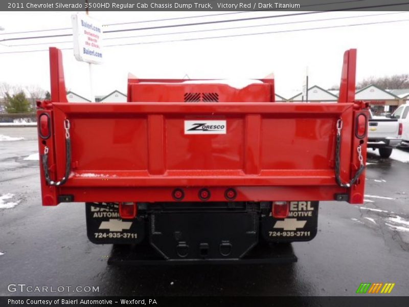Victory Red / Dark Titanium 2011 Chevrolet Silverado 3500HD Regular Cab Chassis Dump Truck