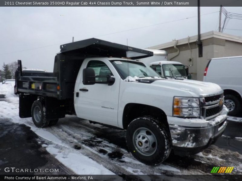 Summit White / Dark Titanium 2011 Chevrolet Silverado 3500HD Regular Cab 4x4 Chassis Dump Truck
