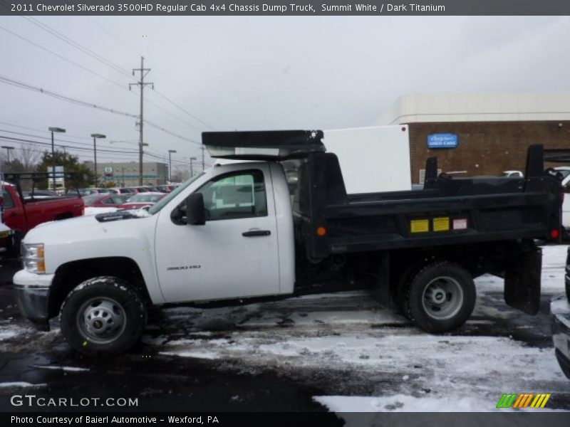 Summit White / Dark Titanium 2011 Chevrolet Silverado 3500HD Regular Cab 4x4 Chassis Dump Truck