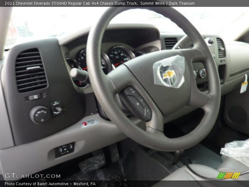 Summit White / Dark Titanium 2011 Chevrolet Silverado 3500HD Regular Cab 4x4 Chassis Dump Truck