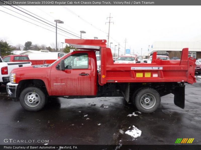  2011 Silverado 3500HD Regular Cab 4x4 Chassis Dump Truck Victory Red