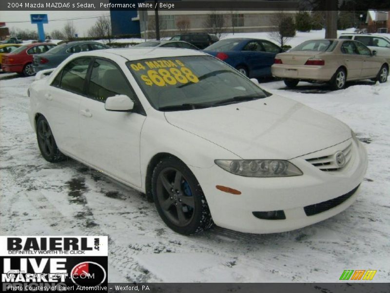 Performance White / Beige 2004 Mazda MAZDA6 s Sedan