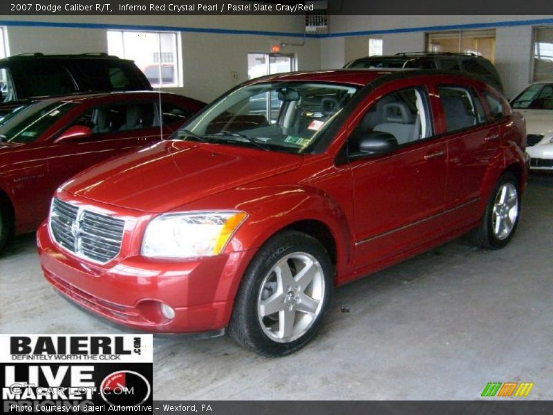Inferno Red Crystal Pearl / Pastel Slate Gray/Red 2007 Dodge Caliber R/T