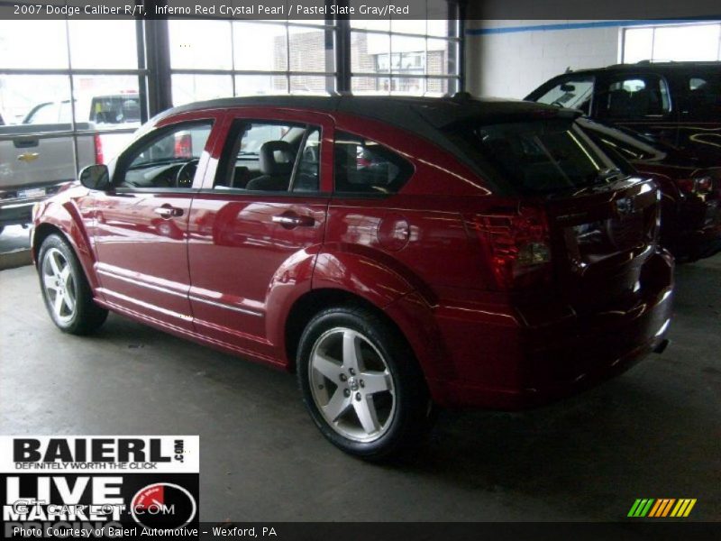Inferno Red Crystal Pearl / Pastel Slate Gray/Red 2007 Dodge Caliber R/T