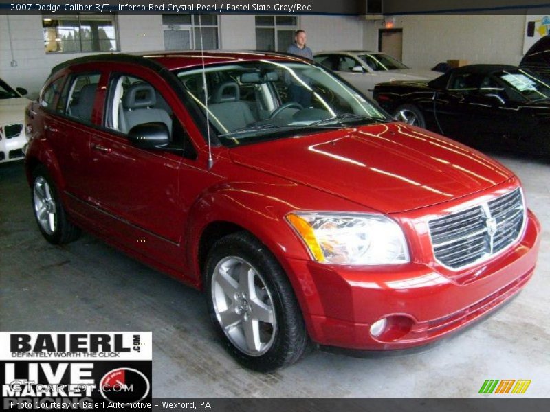Inferno Red Crystal Pearl / Pastel Slate Gray/Red 2007 Dodge Caliber R/T