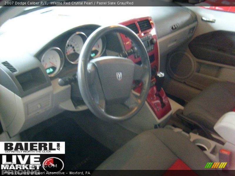 Inferno Red Crystal Pearl / Pastel Slate Gray/Red 2007 Dodge Caliber R/T